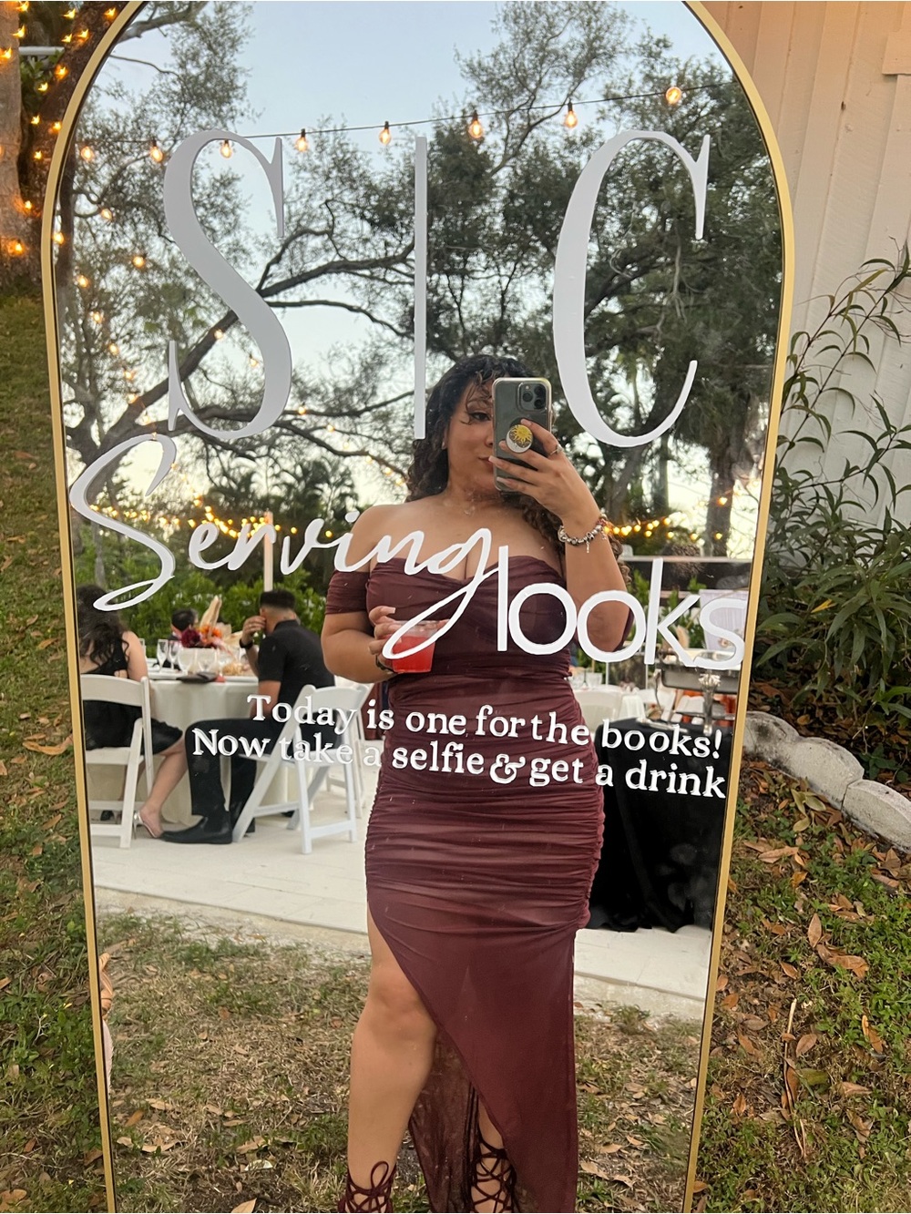 Fashion Nova Burgundy Ruched Off Shoulder Maxi Dress